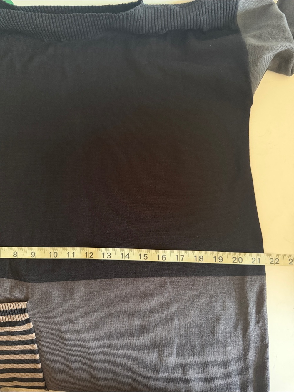 Gudrun Sjoden Black Gray Colorblock Knit Lagenlook Sweater Dress size L - Picture 7 of 8